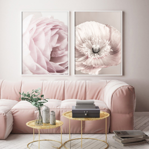 Rose Blush Pivoine Affiche Nordique Toile Peinture Mur art Affiches et Gravures Fleurs Photos Pour Salon Maison Scandinave